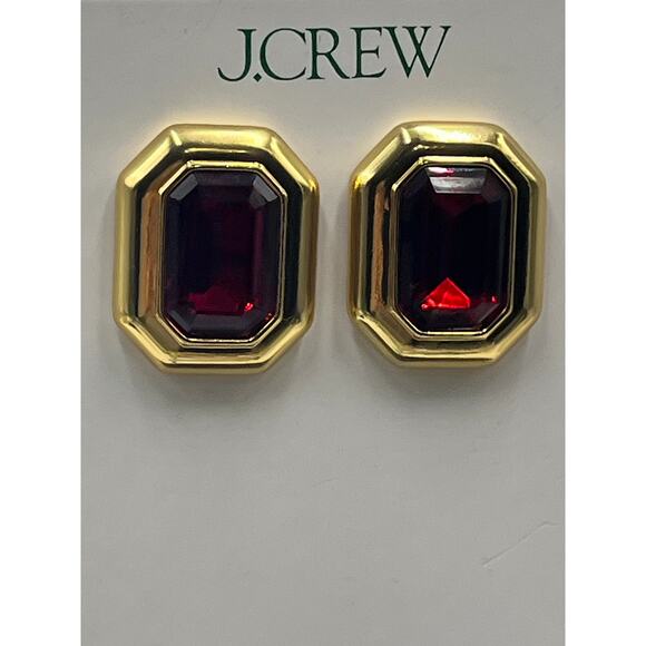 J. Crew Red Faceted Crystal Stone Gold Stud Jewel box Earrings
NWT NEW - Picture 4 of 9